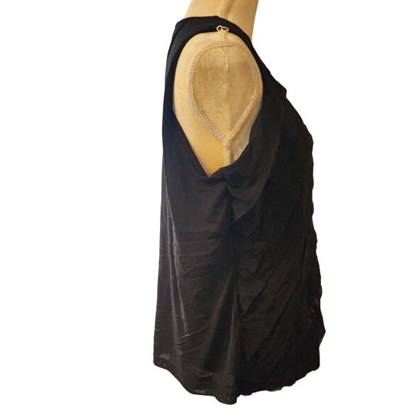 Chico's Black Ruffle Tiered Layering Tank Top Size 3 Large - Picture 4 of 5